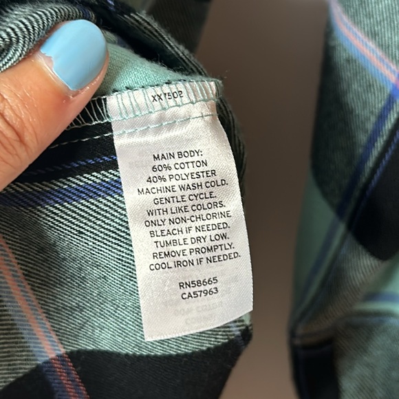 EUC Extra Long Flannel Button-Up - Picture 6 of 6